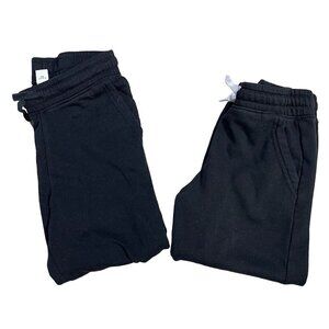 Set of 2 Old Navy Kids Sweatpants Joggers Black Elastic Waist Cotton Blend 6-7